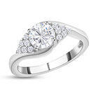 120 Facetten Moissanit-Ring, 925 Silber platiniert  ca. 0,90 ct image number 3