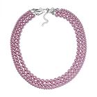 Dreischichtige rosa Muschelkernperlen-Halskette image number 0