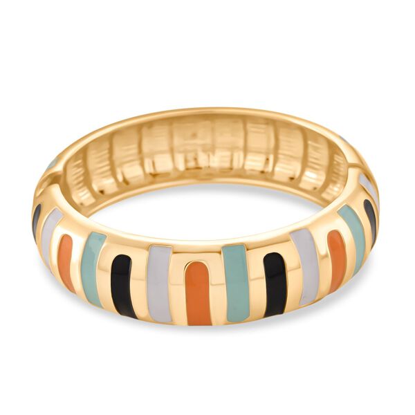 Emaille-Armreif im Streifen-Design, Mehrfarbig, ca. 18,5 cm, ca. 43 g image number 0