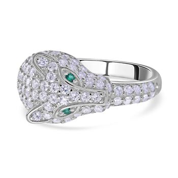 LUSTRO STELLA gr&uuml;ner und wei&szlig;er Zirkonia-Ring - 3,26 ct.