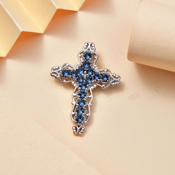 J Francis gefertigt mit SWAROVSKI- Denim Blau Swarovski Kristall Anh&auml;nger image number 2