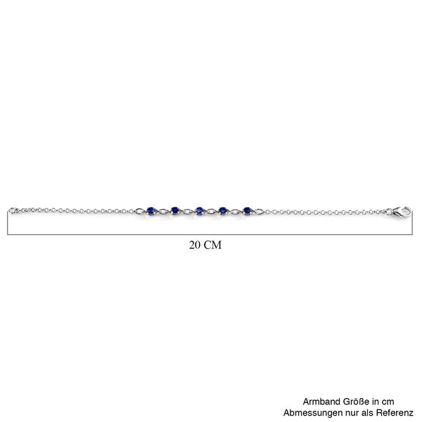 Masoala Saphir (Fissure gef&uuml;llt) Armband, ca. 19 cm, 925 Silber platiniert ca. 1.33 ct image number 5