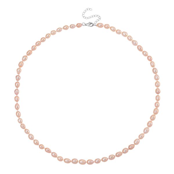 D'Joy AA Pfirsich-S&uuml;&szlig;wasser Perle (6-7 mm) Schmuckset 925 Silber rhodiniert image number 5