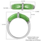 Grüne Jade und Zirkon Ring 925 Silber Rhodium-Überzug image number 5