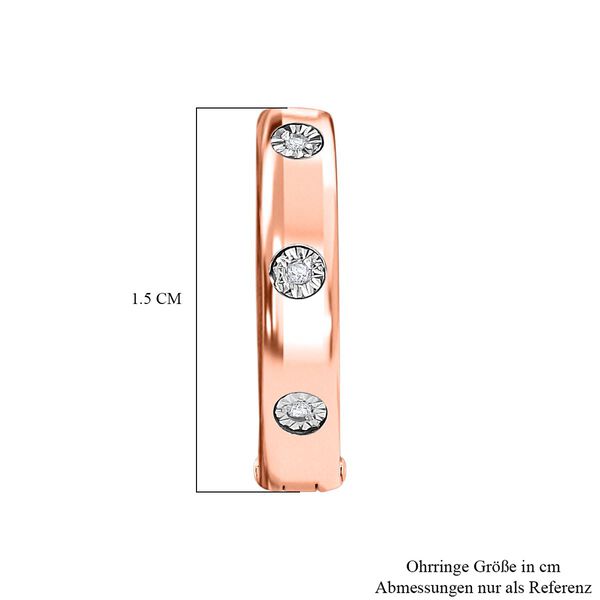 Wei&szlig;er Diamant P Ohrringe 925 Silber Ros&eacute;gold Vermeil ca. image number 5