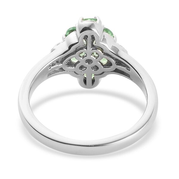 AAA Tsavorit Granat Ring 925 Silber Platin-&Uuml;berzug image number 5