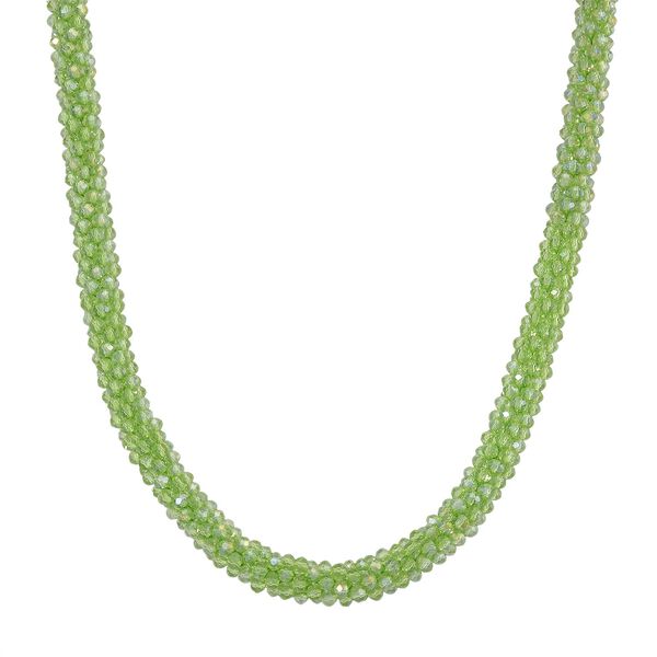 2er Set - Grüner Kristall Halskette und Armband, flexibel image number 3