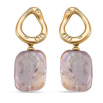 Mehrfarbige Keshi Perle Ohrringe Nickelfreies Messing, Goldfarben