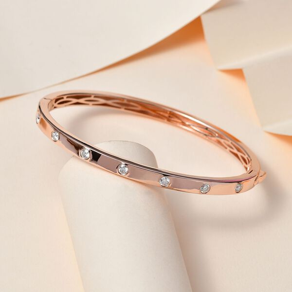 Moissanit Armreif, 19cm, 925 Silber mit Roségold Vermeil - 0,86 ct. image number 2