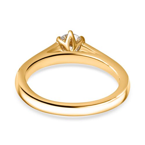 LUXURIANT DIAMOND- SGL zertifizierter VS-EF Labor Diamant Ring, 925 Silber 750 Gelbgold Vermeil - 0,50 ct. image number 6