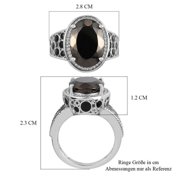 Elite Shungit Ring 925 Silber platiniert  ca. 3,63 ct image number 7