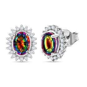 Nebel Quarz und Zirkon Ohrringe - 2,34 ct.