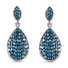 Blaue Diamant Ohrringe, 925 Silber platiniert ca. 1.00 ct