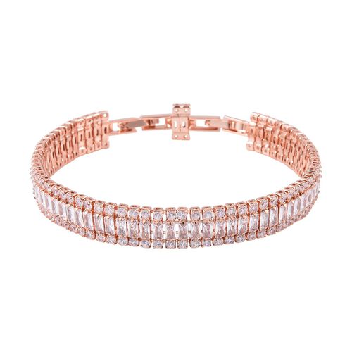 Weißer Zirkonia Armband, ca. 16.5 cm Reines Messing ca. 8.00 ct image number 0