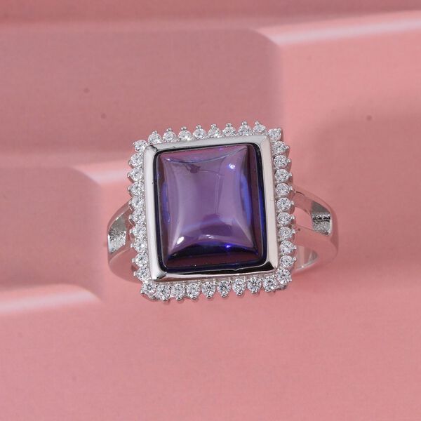 Lustro Stella Blauer Zirkonia, Wei&szlig;er Zirkonia Ring 925 Silber rhodiniert (Gr&ouml;&szlig;e 20.00) image number 1