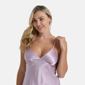 LA MAREY Seidentop aus Maulbeerseide, Gr&ouml;&szlig;e S, Lila