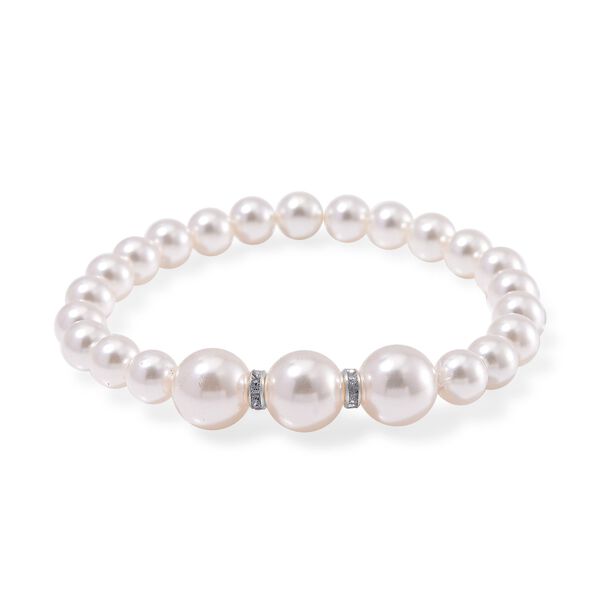 Wei&szlig;es Muschelkernperle Schmuckset image number 3