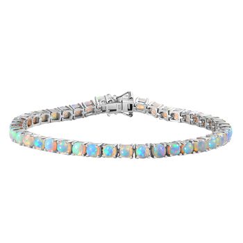 AA Nat&uuml;rlicher, &auml;thiopischer Welo Opal Armband ca. 20 cm 925 Silber rhodiniert ca. 9,04 ct.