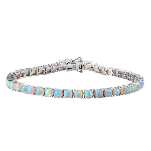 AA Natürlicher, äthiopischer Welo Opal Armband ca. 20 cm 925 Silber rhodiniert ca. 9,04 ct. image number 0