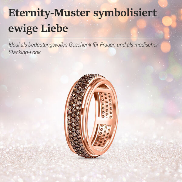 Natürlicher Champagner Diamant Anti-Stress Spinning Ring, ca. 1,00 ct. image number 2