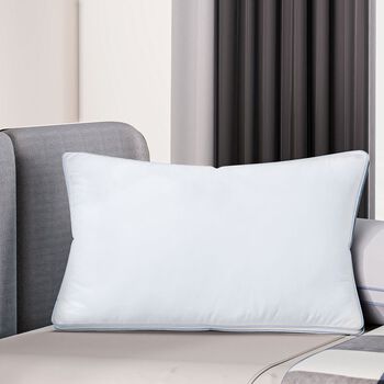 Serenity Night - Kopfkissen aus 20% langfaseriger Maulbeerseide und 80% Kunstdaunen mit antibakteriellem, antiallergischem Mikrofaserbezug, 50x70 cm