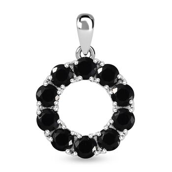 Schwarzer Spinell Anh&auml;nger 925 Silber ca. 1,80 ct.