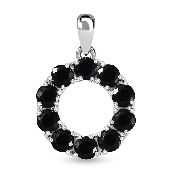 Schwarzer Spinell Anh&auml;nger 925 Silber ca. 1,80 ct.