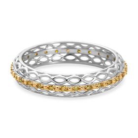 D'Joy Grüner Diamant Ring 925 Silber rhodiniert (Größe 18.00) ca. 0,15 ct