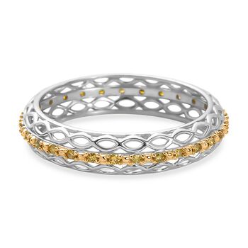 D'Joy gelber Diamant Ring, 925 Silber rhodiniert - 0,15 ct.