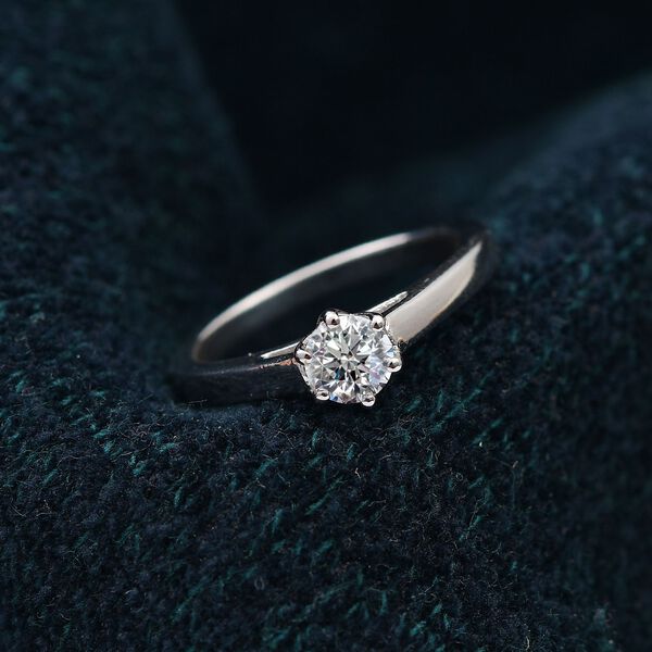 LUXURIANT SGL zertifizierter VS-EF Labor Diamant Ring, 925 Silber rhodiniert - 0,50 ct. image number 2