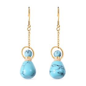 Blaue Howlit Ohrringe, goldfarben 39.00 ct