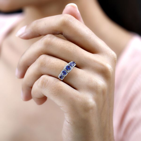 AAA Tansanit und EF Moissanit Ring- 1,05 ct. image number 3