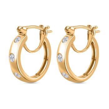 Moissanit Ohrringe, 925 Silber Gelbgold Vermeil - 0,62 ct.