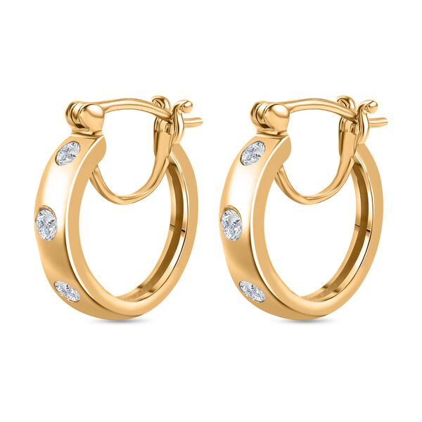 Moissanit Ohrringe, 925 Silber Gelbgold Vermeil - 0,62 ct. image number 4