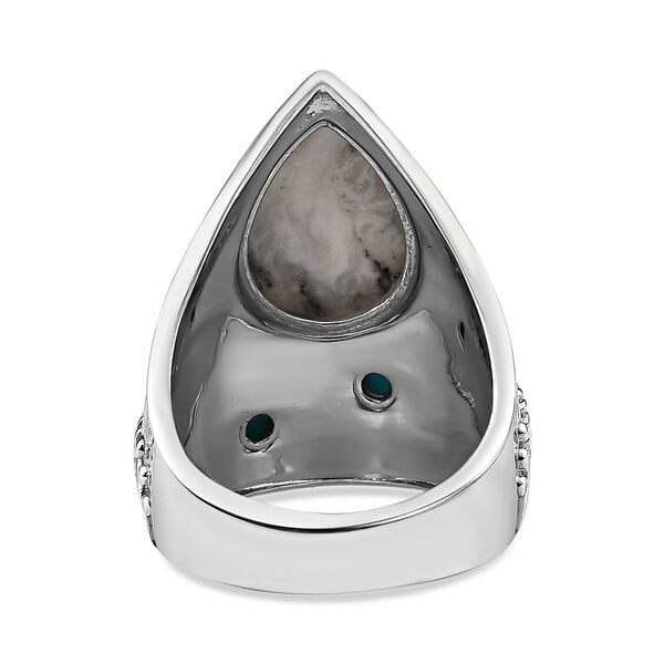 Wei&szlig;er B&uuml;ffel und Sleeping Beauty T&uuml;rkis-Ring - 5,72 ct. image number 5