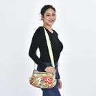 Multitaschen-Tasche mit Blattmuster, 26x10x20cm, hellgrün image number 1