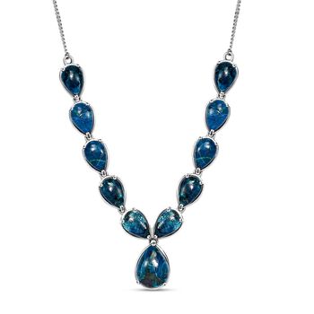 Nat&uuml;rliche Tafelberg Shadowkite Halskette, ca. 45 cm, 925 Silber platiniert ca. 41.85 ct