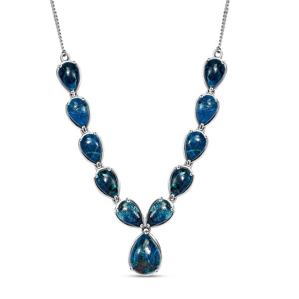 Nat&uuml;rliche Tafelberg Shadowkite Halskette, ca. 45 cm, 925 Silber platiniert ca. 41.85 ct