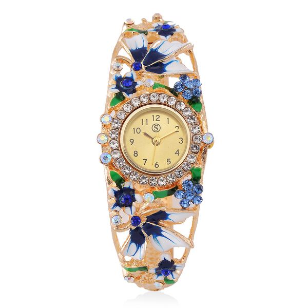 Mehrfarbiger Kristall Uhren WA7 cm Reiner Edelstahl emailliert