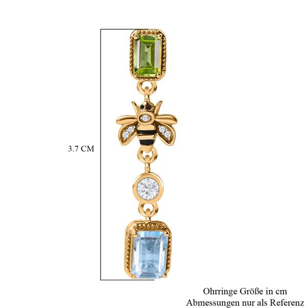 GP Trionfo Kollektion - Himmelblaue Topas, Peridot, Zirkon und blaue Saphir Ohrringe - 4,26 ct. image number 8