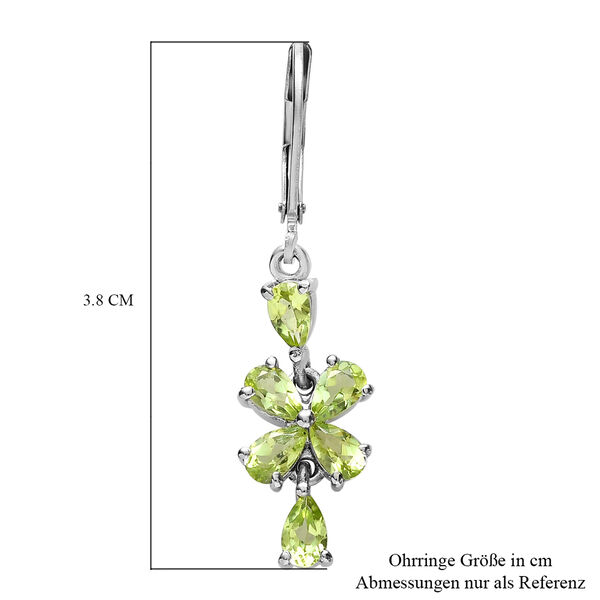 Nat&uuml;rliche Peridot-Ohrh&auml;nge in Silberton, 2,82 ct. image number 6