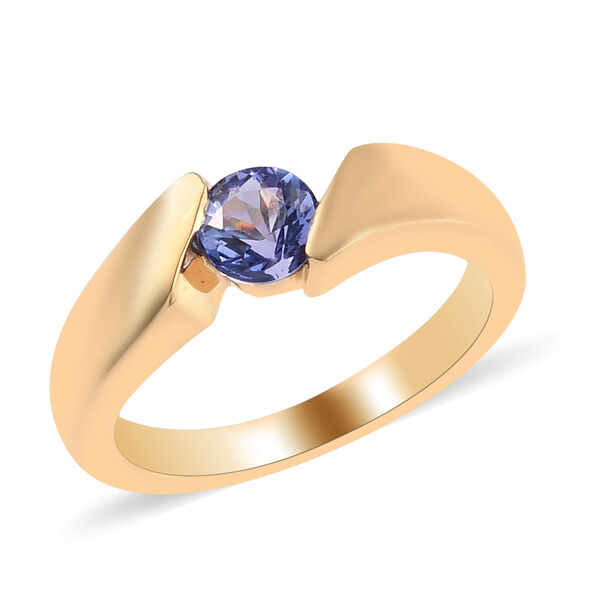 Tansanit Solitär Ring 925 Silber 585 Vergoldet image number 4