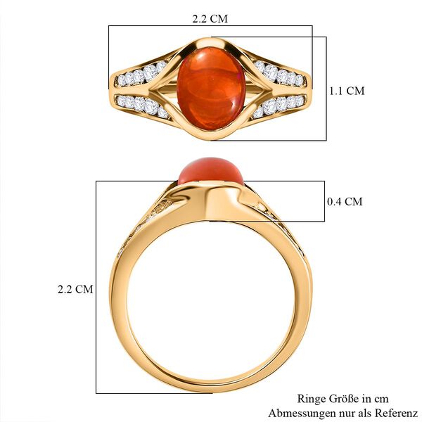 AA orange äthiopischer Opal und Zirkon-Ring - 1,49 ct. image number 7