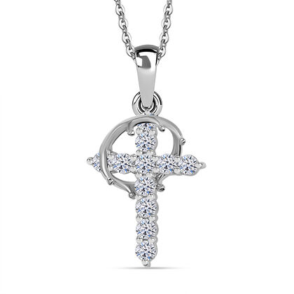 LUXURIANT DIAMOND - Lab Grown Diamant SI-GH Anh&auml;nger mit Kette (ca. 50cm), 925 Silber rhodiniert ca. 0.50 ct