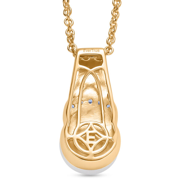 EVER TRUE S&uuml;&szlig;wasser Perle (8-10 mm), Wei&szlig;er Zirkon Schmuckset ca. 50 cm, Nickelfreies Messing, Goldfarben image number 5