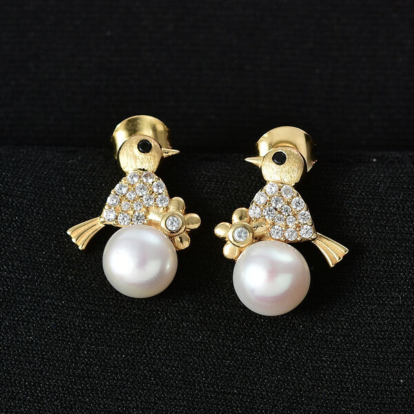 EVER TRUE S&uuml;&szlig;wasser Perle (7-7.5 mm), Schwarzer Spinell Ohrringe Nickelfreies Messing image number 1