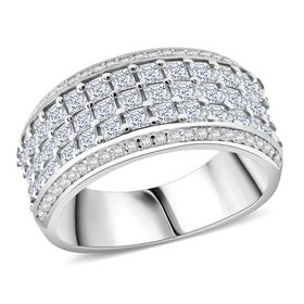 LUSTRO STELLA - Weißer Zirkonia Ring 925 Silber rhodiniert (Größe 18.00)