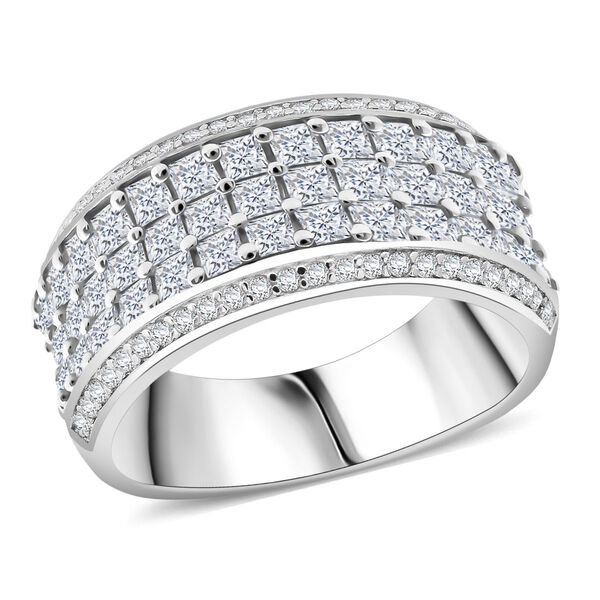 LUSTRO STELLA - Weißer Zirkonia Ring 925 Silber rhodiniert (Größe 18.00) image number 3
