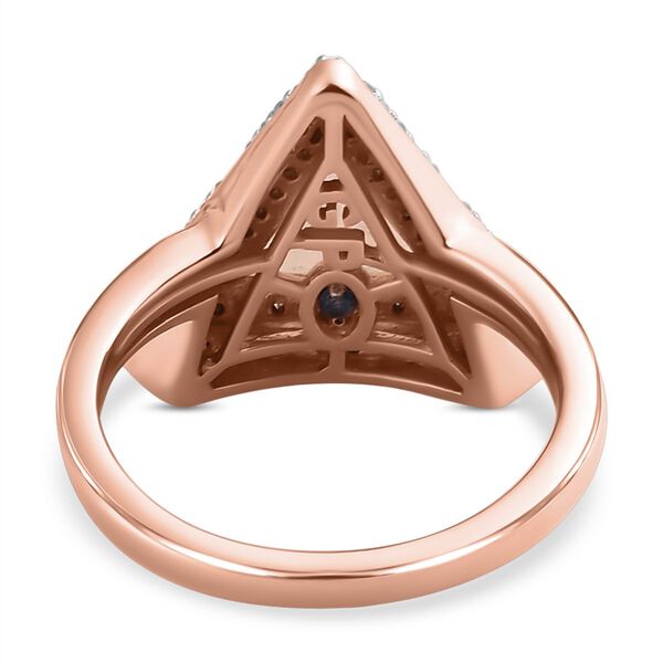 GP Art D&eacute;co Kollektion - Nat&uuml;rlicher, &auml;thiopischer Welo Opal, Kanchanaburi blauer Saphir und Champagner-Diamant-Ring - 1,76 ct. image number 6