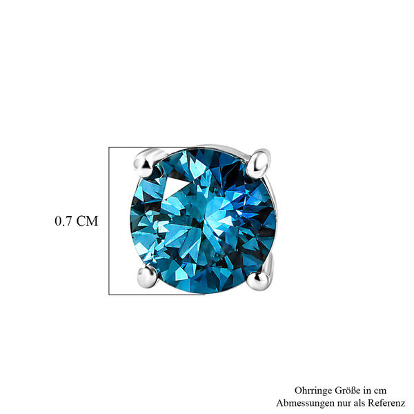 LUXURIANT DIAMOND - Lab Grown Blauer Diamant SI Ohrringe 925 Silber Rhodiniert ca. 2,05 ct. image number 4